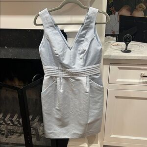 Shoshanna Light Blue V-Neck Mini Dress